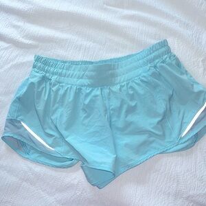Lululemon icing blue hotty hot shorts.
